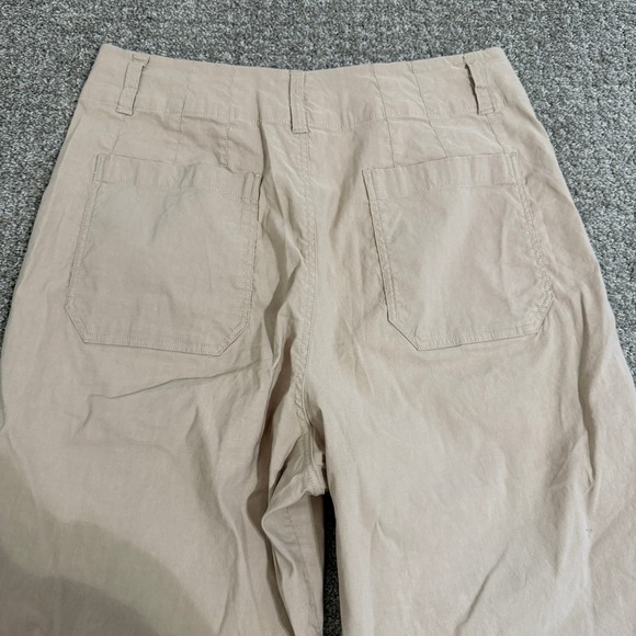 Maeve The Colette Wide Leg Cropped Pants Beige Linen Blend Size 32 - Picture 9 of 9